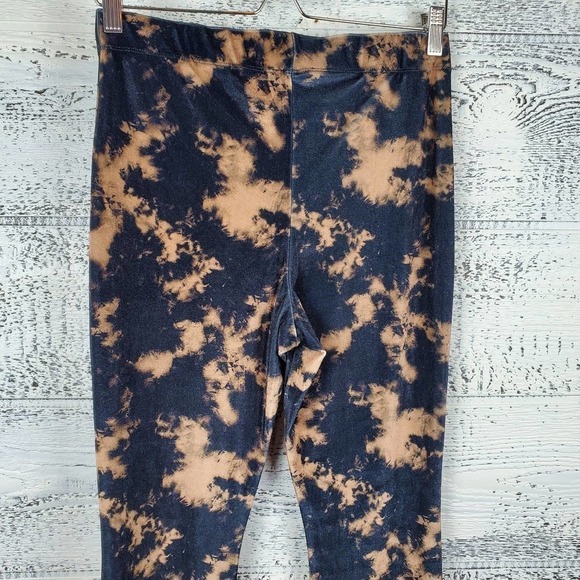 Topshop Tie Dye High Rise Bell Bottom Flared Retro Velvet Pants Size 8 - Picture 5 of 9